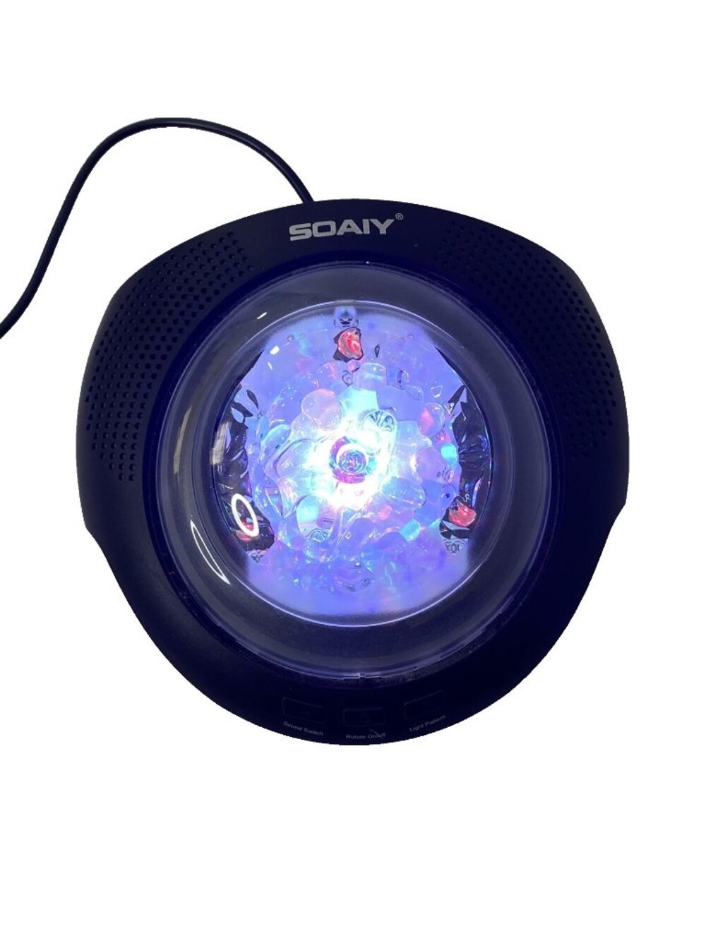 SOAIY Aurora Black Nightlight Projector and Sound Machine with Wire Cord
